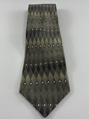 IV Front Green / Black Geometric Men's Extra Long Tie 4" x 65"